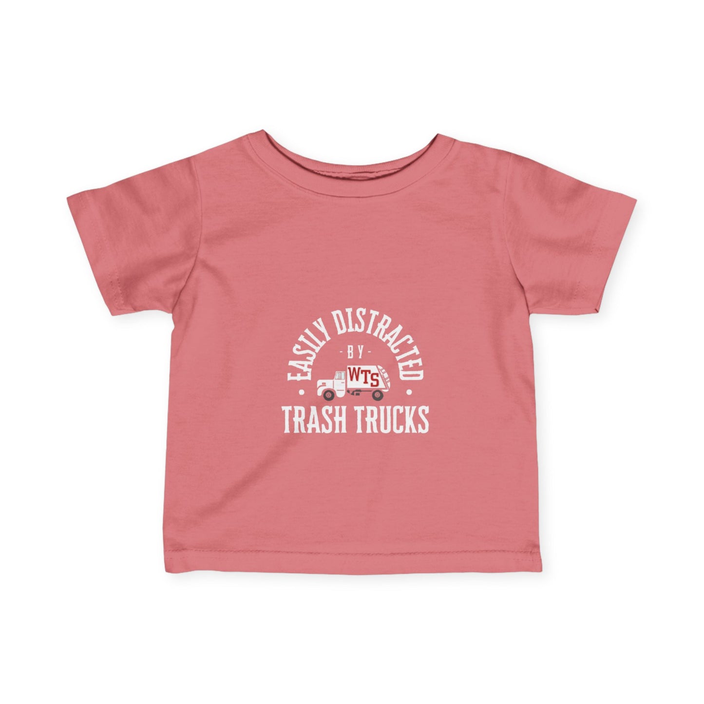 Graphic Baby Toddler Tee: "Easily Distracted by Trash Trucks"