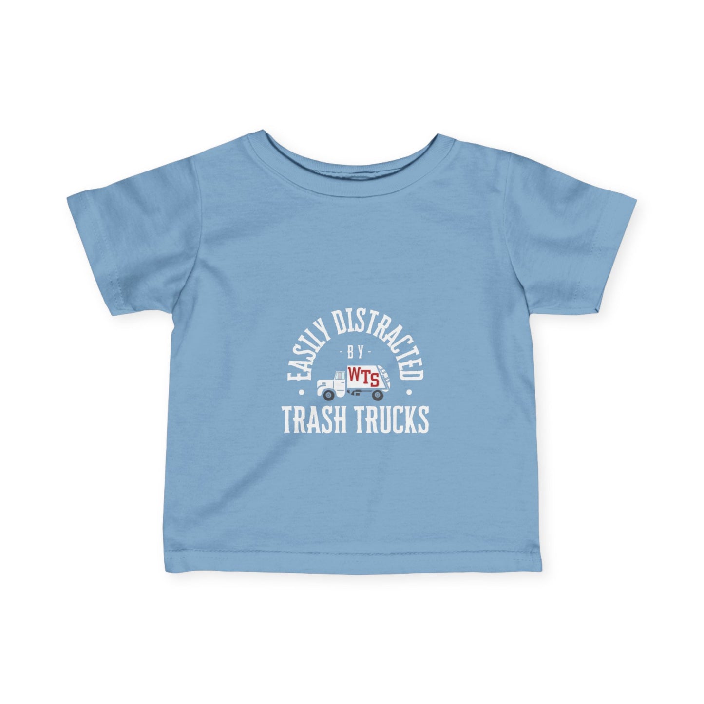 Graphic Baby Toddler Tee: "Easily Distracted by Trash Trucks"